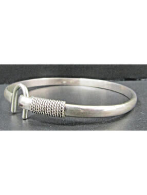 Handmade 925 Silver Caribbean Hook Bracelet Twisted Knot Bangle